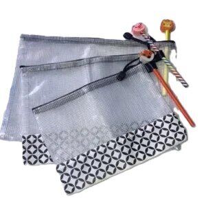 BACK TO SCHOOL Pencil Marker Art Pouch with Pencils and Erasers Set of 3